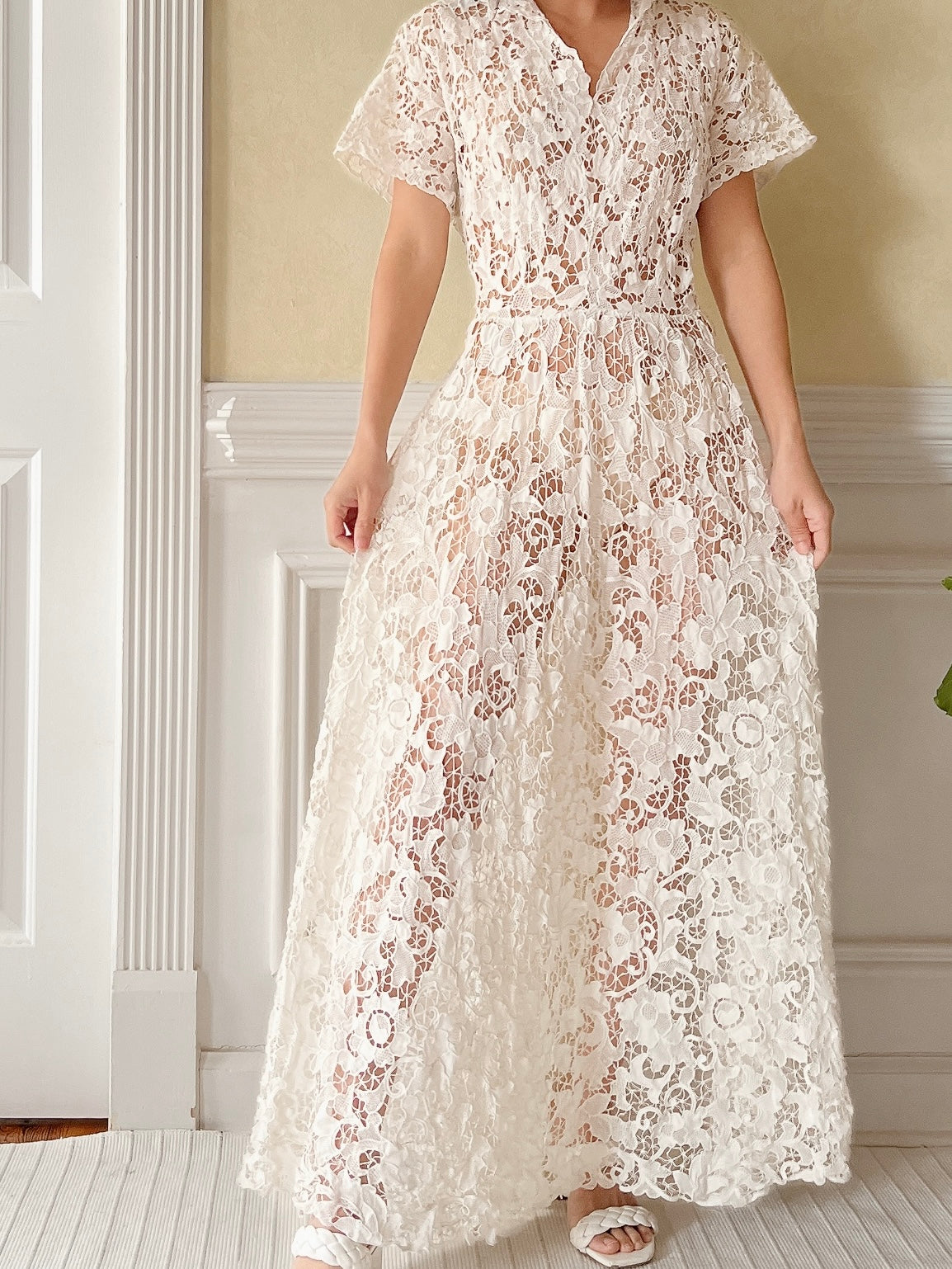 Antique Tatted Lace Dress - M/L