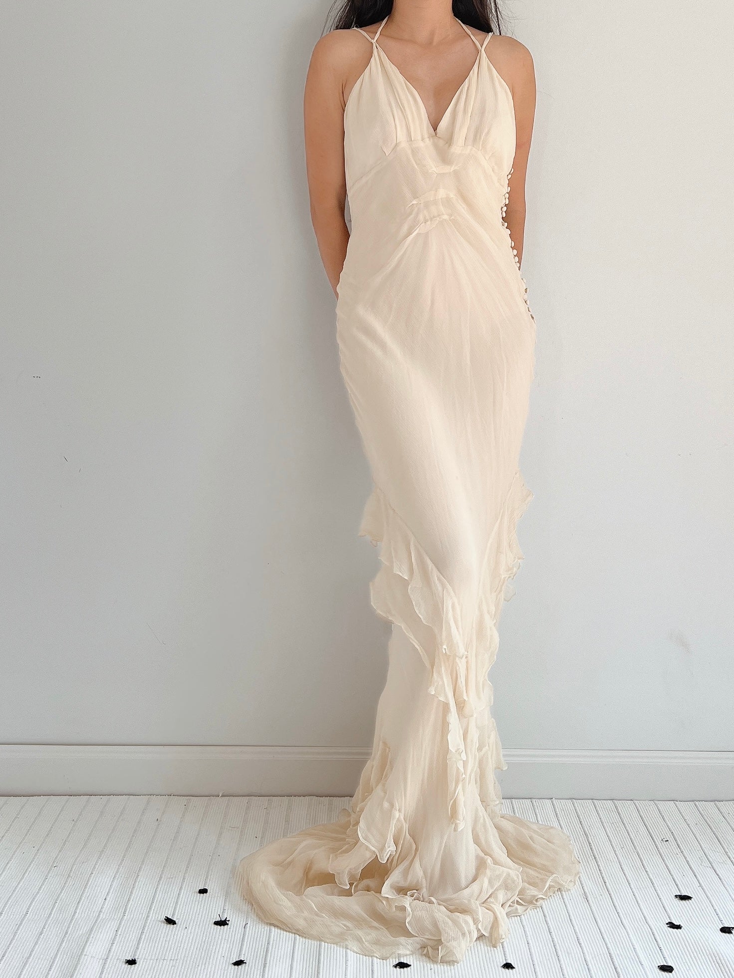 J. Mendel Silk Bias Cut Dress - S