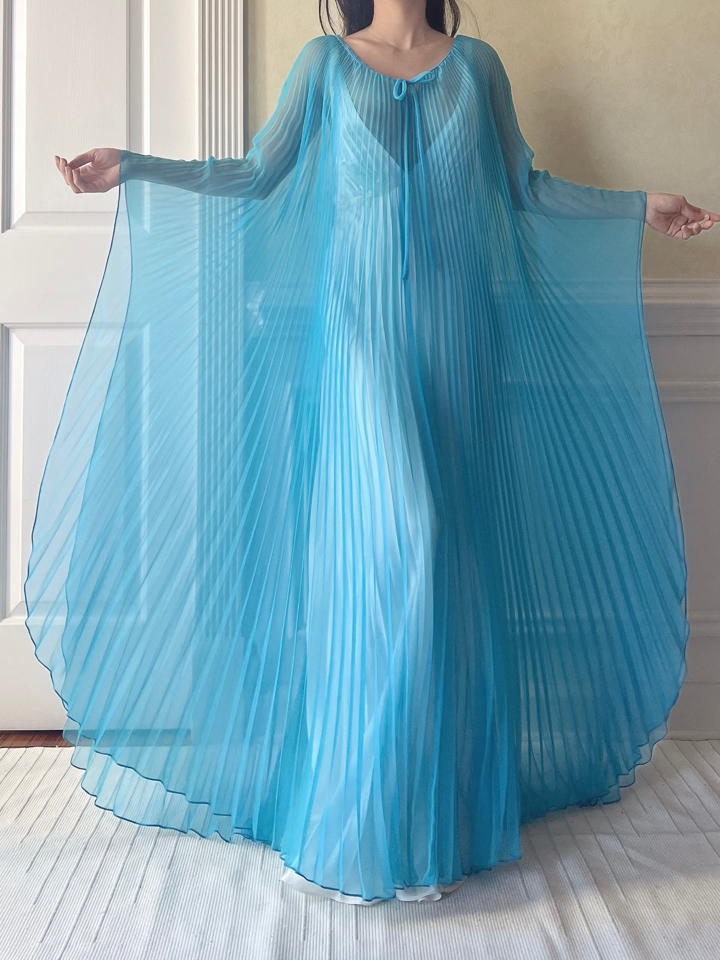 1960s Sheer Chiffon Caftan - OSFM