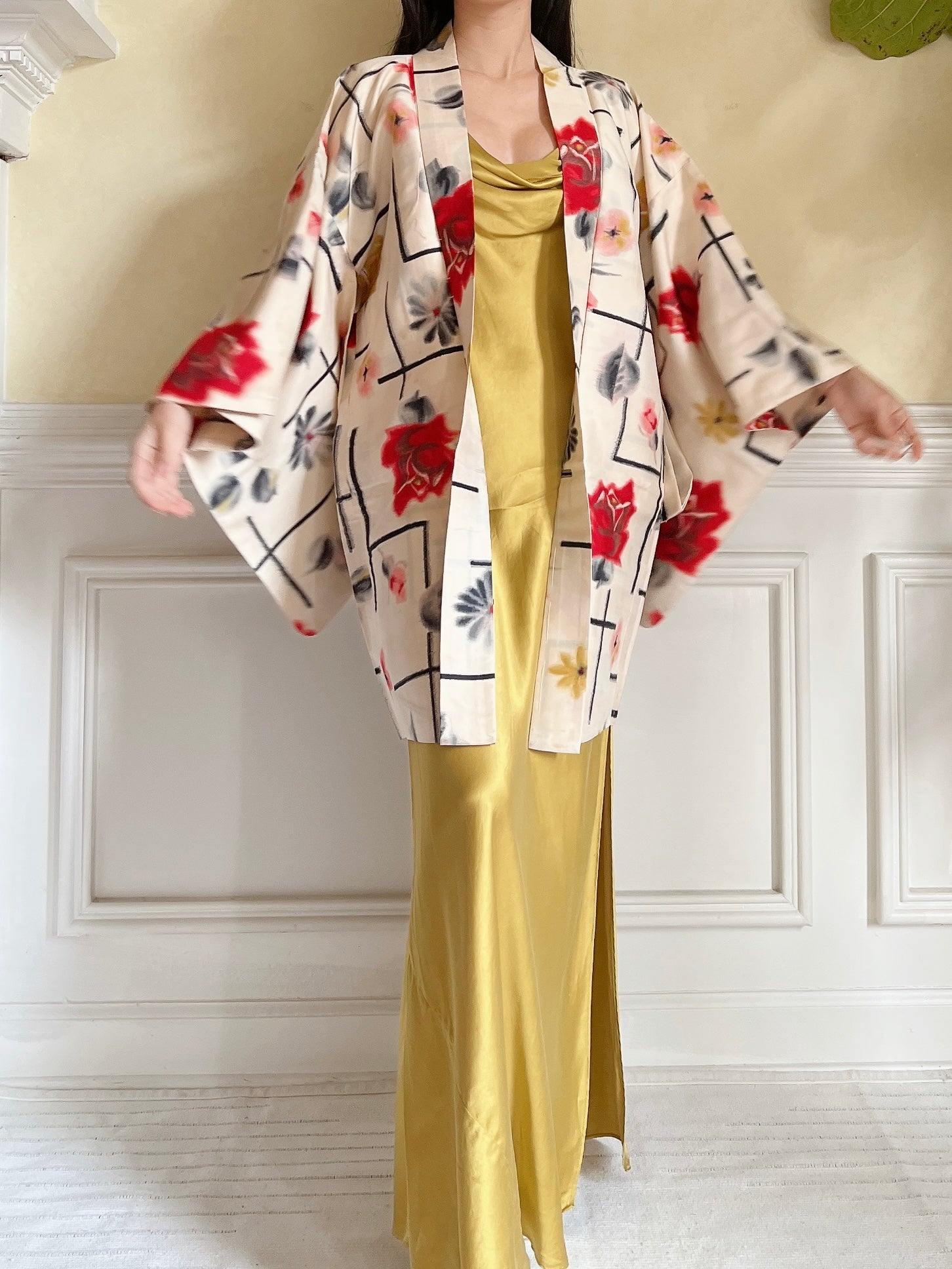 Vintage Pink Silk Kimono Jacket - OSFM