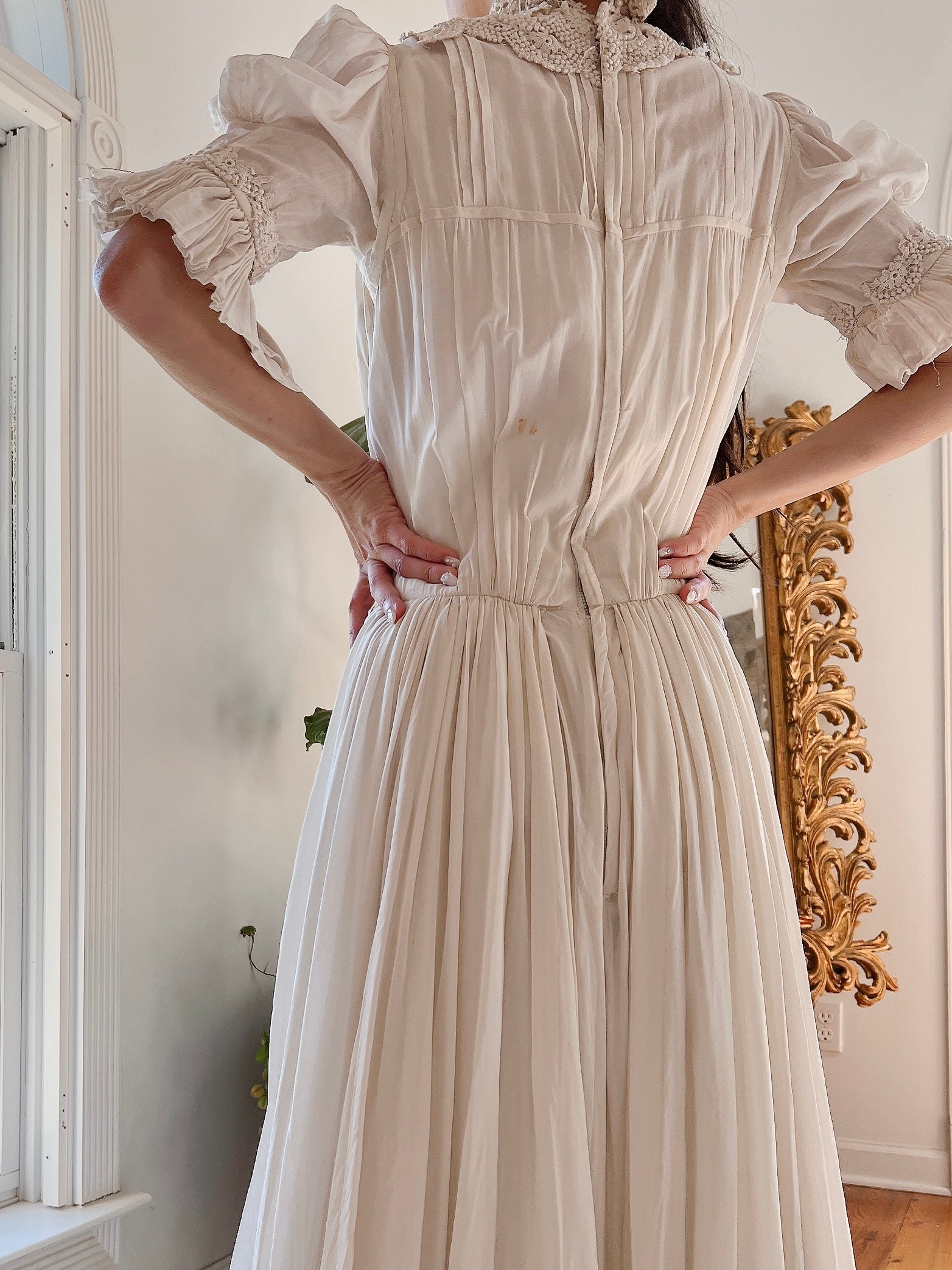 Vintage Silk/Cotton High Neck Dress - XS