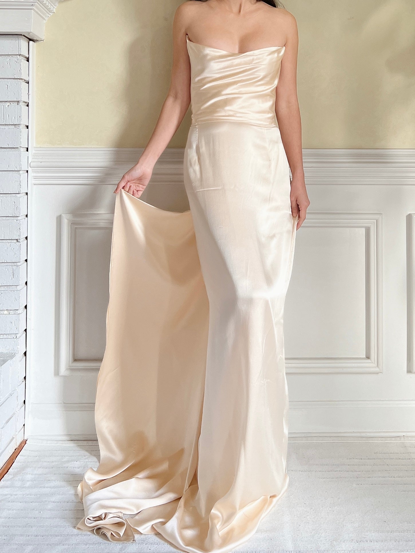 Vintage Silk Charmeuse Gown - M/L