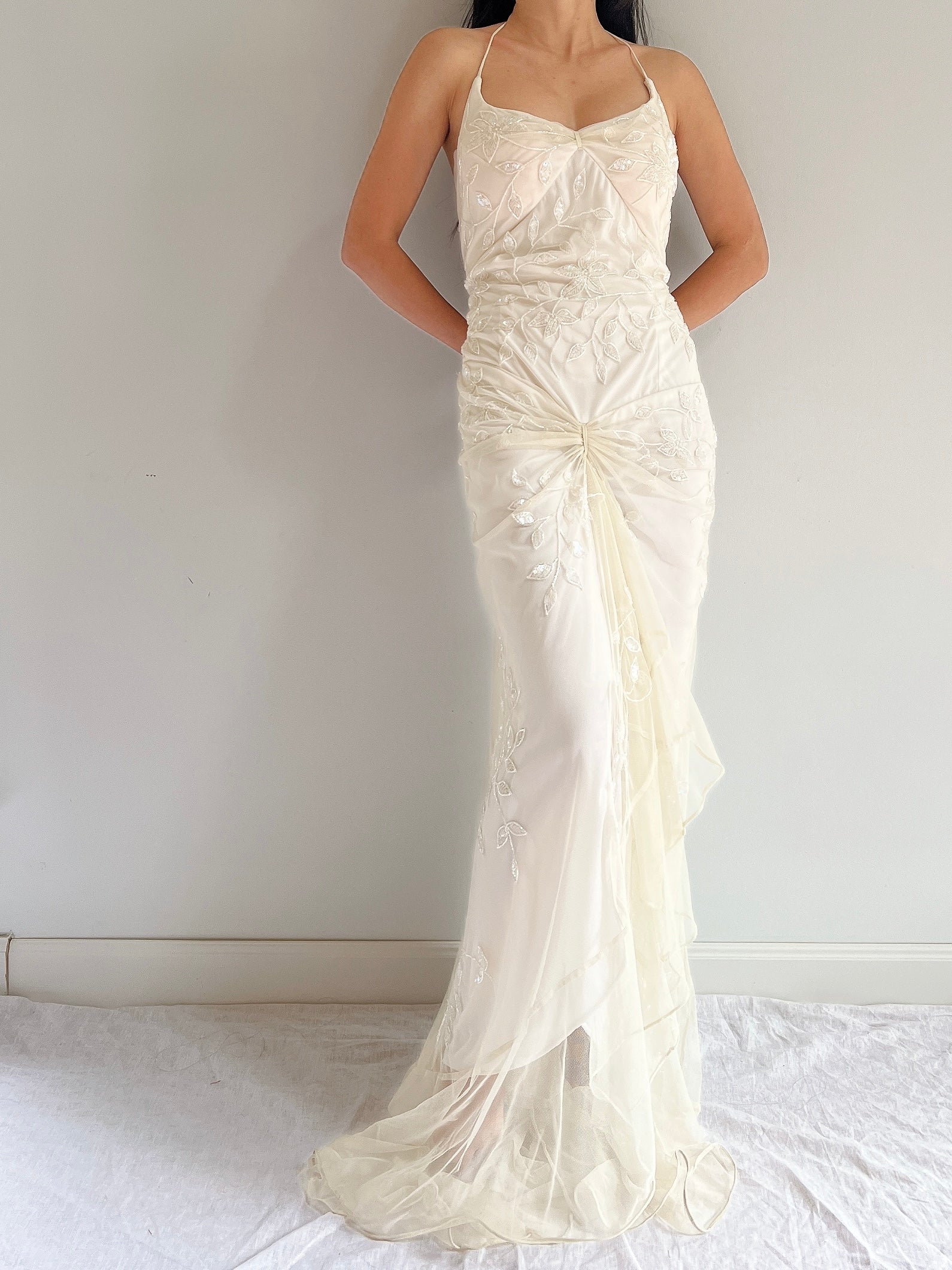1980s Beaded Halter Dress - S/M