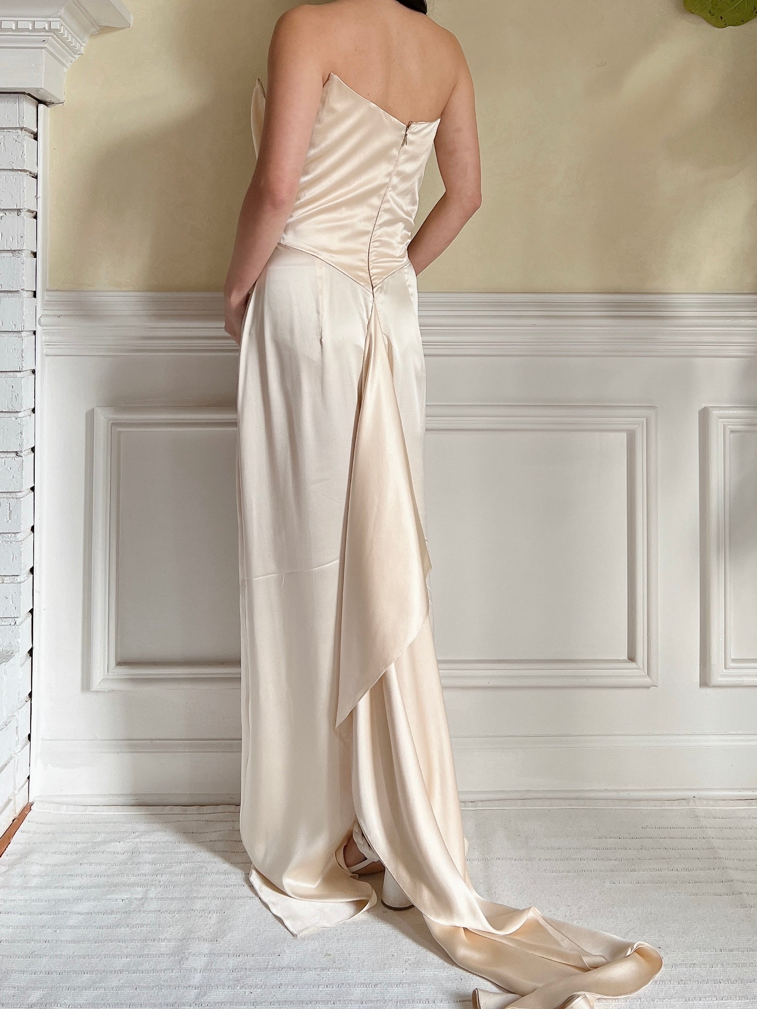 Vintage Silk Charmeuse Gown - M/L