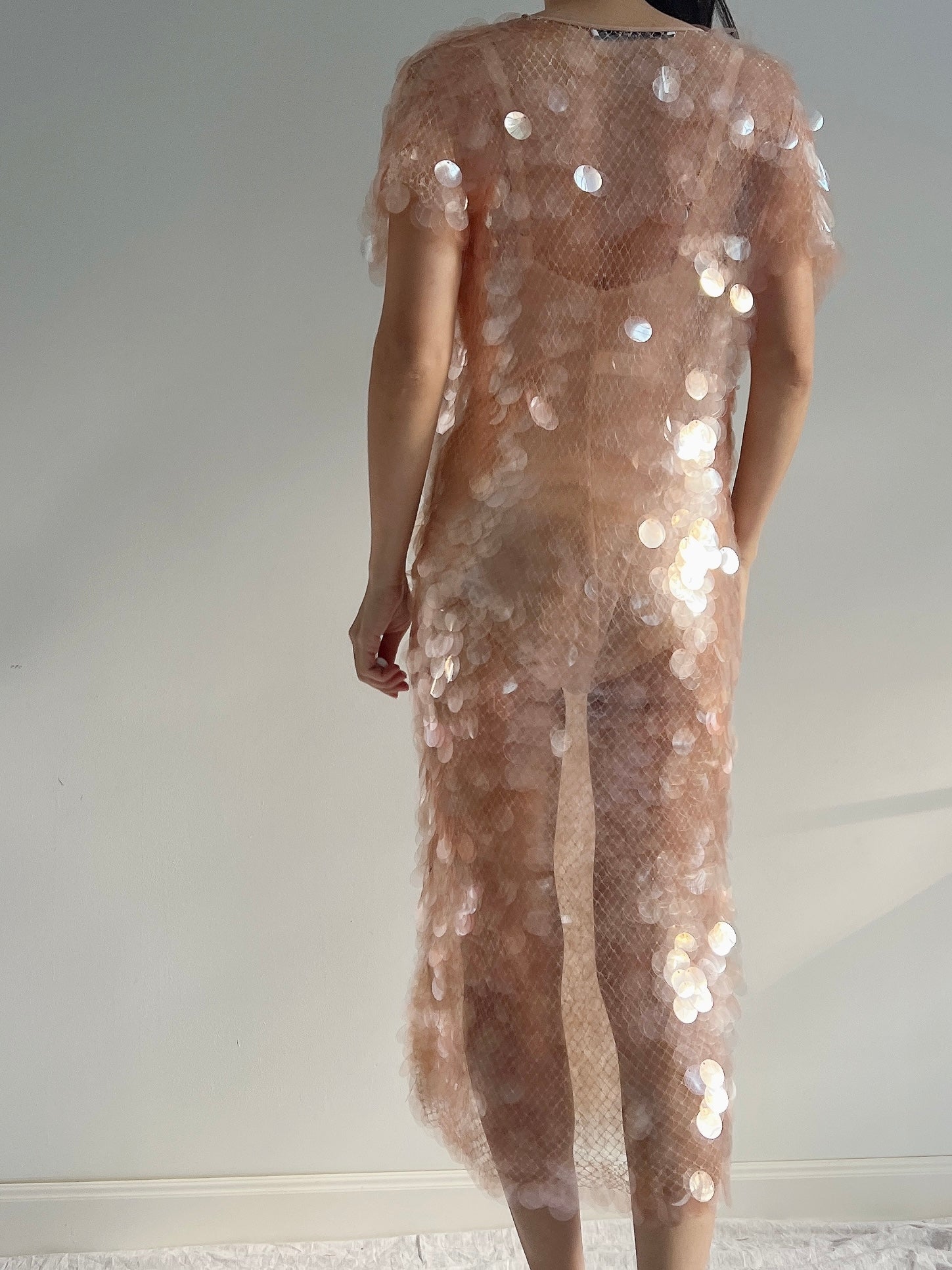 GIVENCHY Peach Paillette Dress - S-M