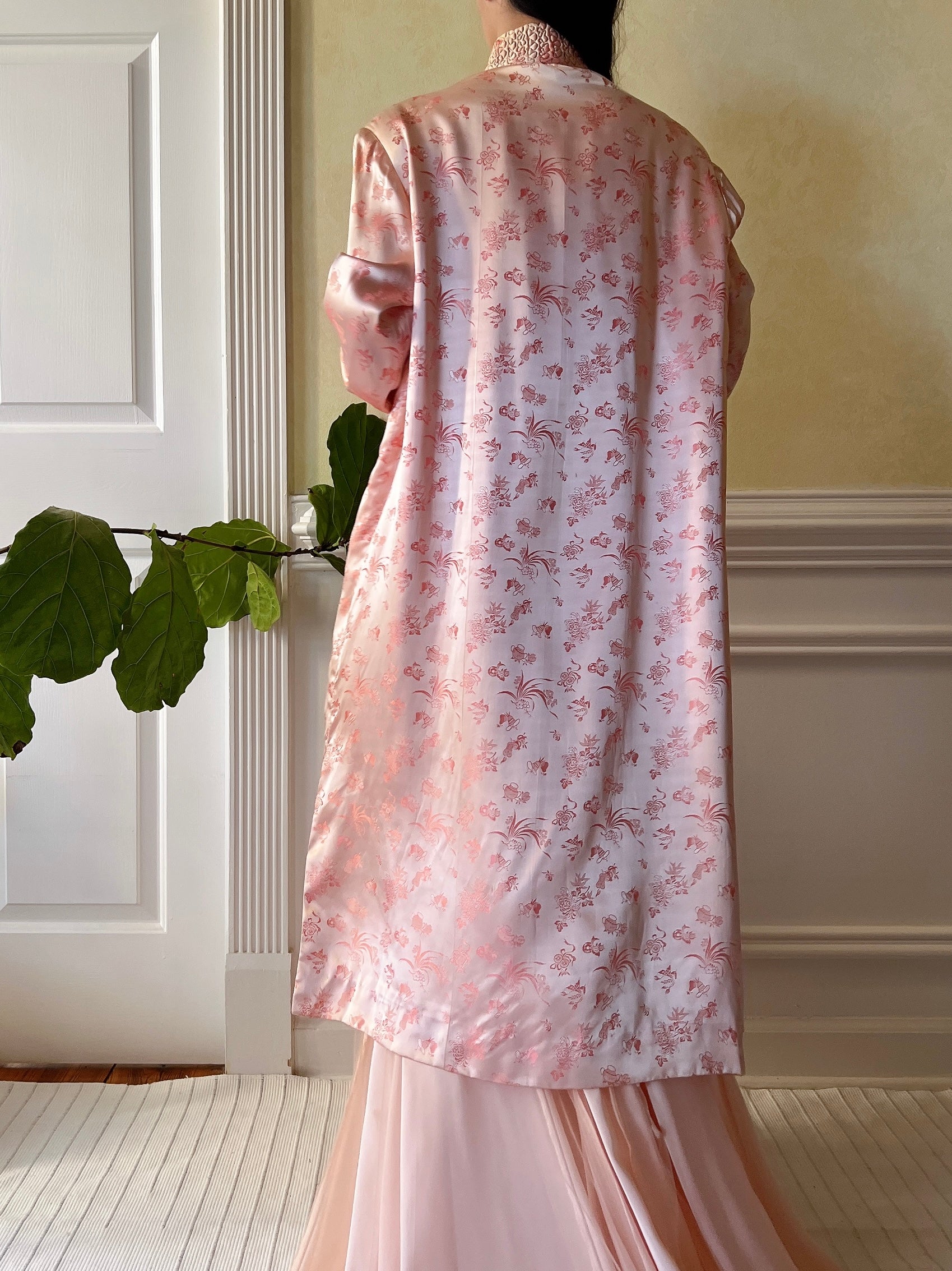 Vintage Satin Brocade Duster - M