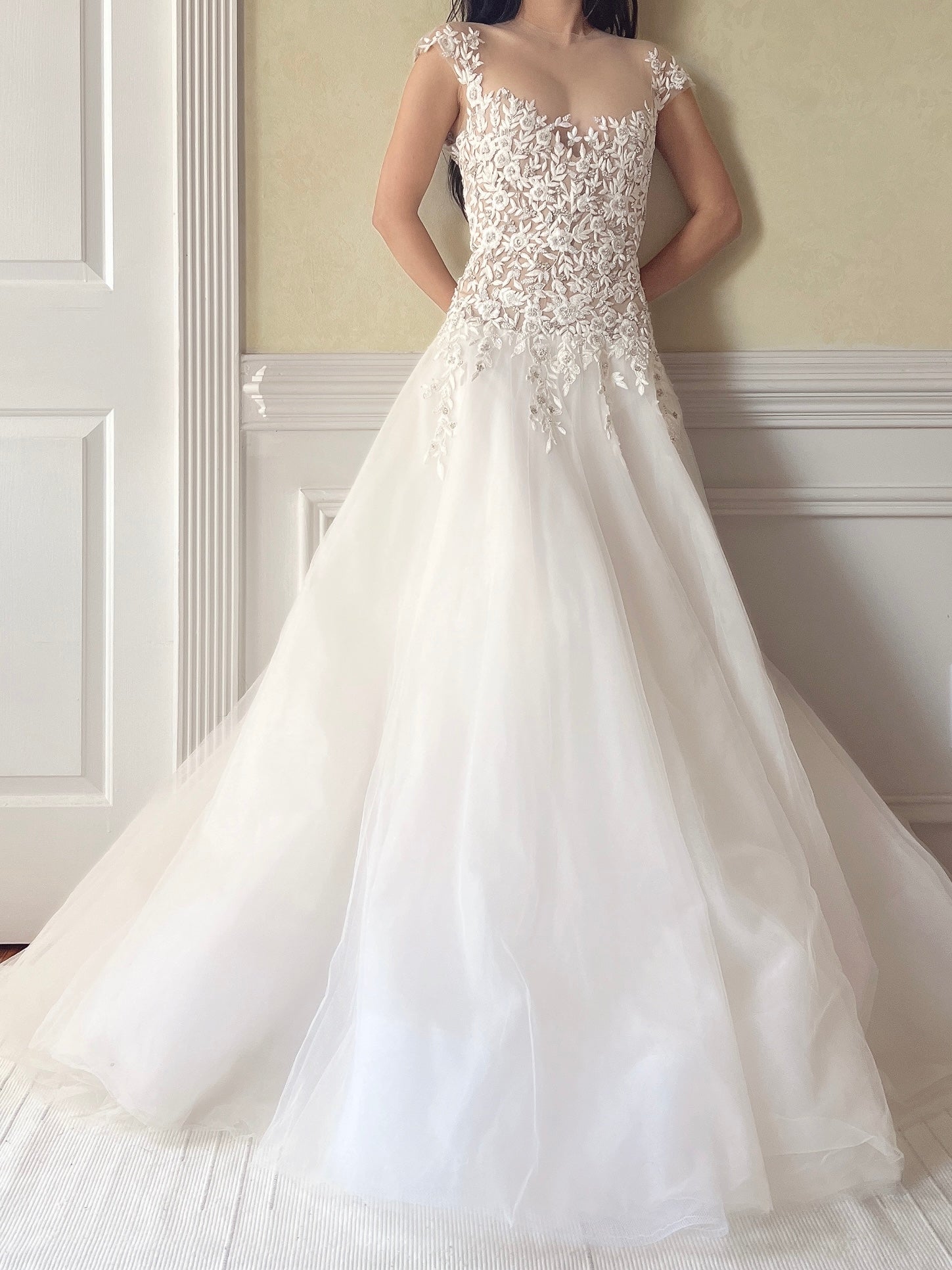 Reem Acra Illusion Tulle Gown - M/6/8