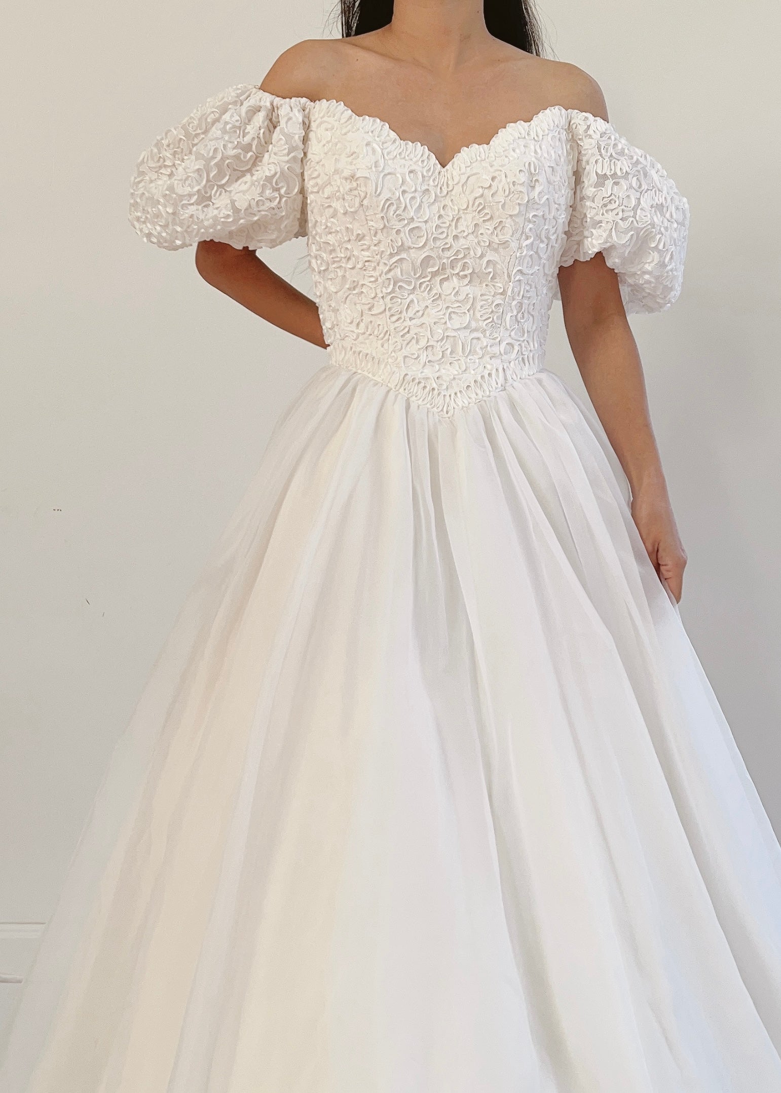 Vintage Puff Sleeve Chiffon Gown - XXS