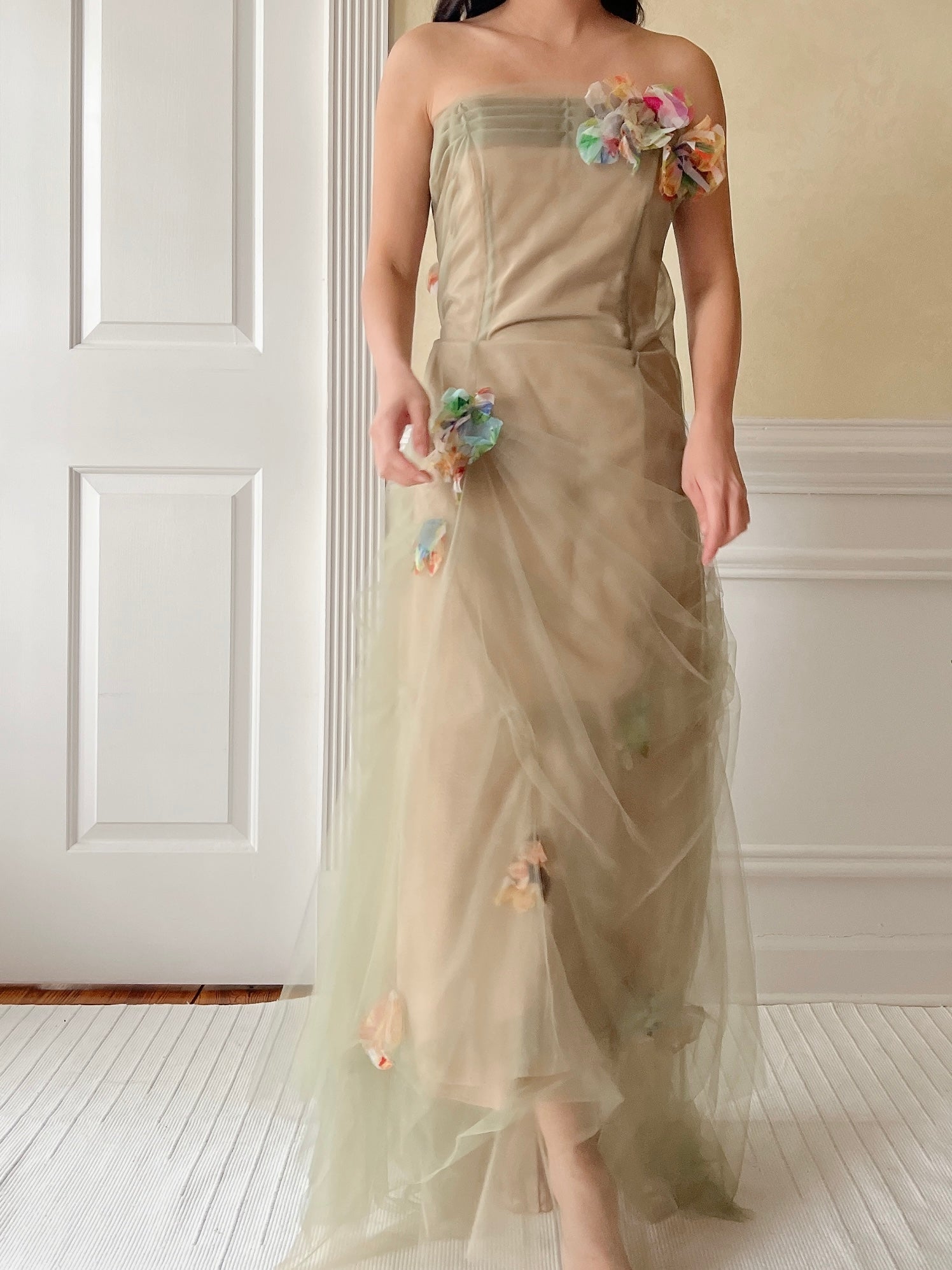 Vintage Carol Peretz Tulle Corset Dress - M