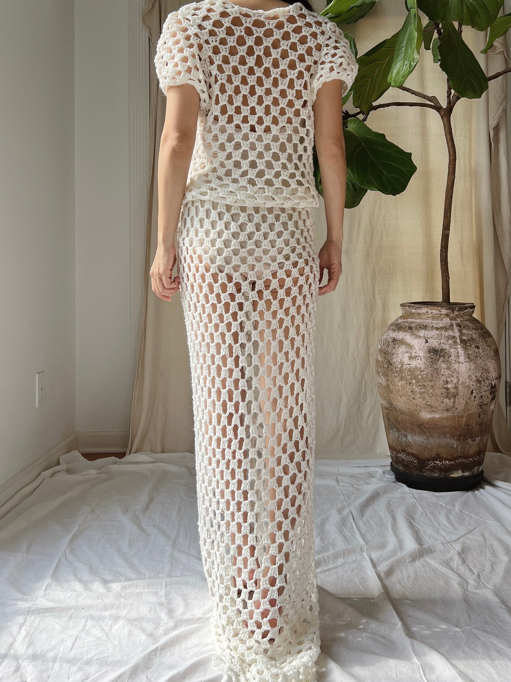 Vintage Crochet Dress - S-M