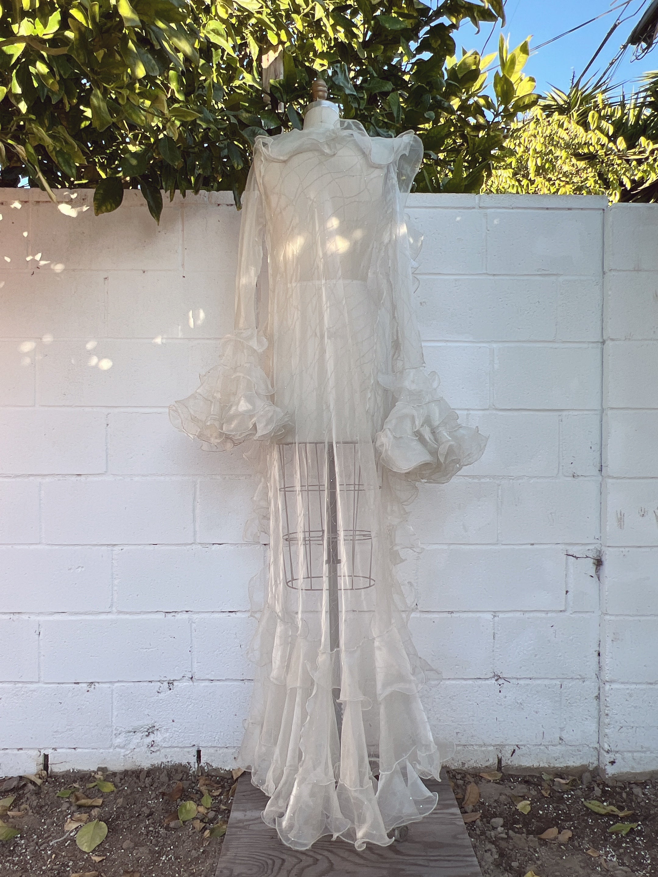 Vintage Ruffle Dressing Gown - OSFM