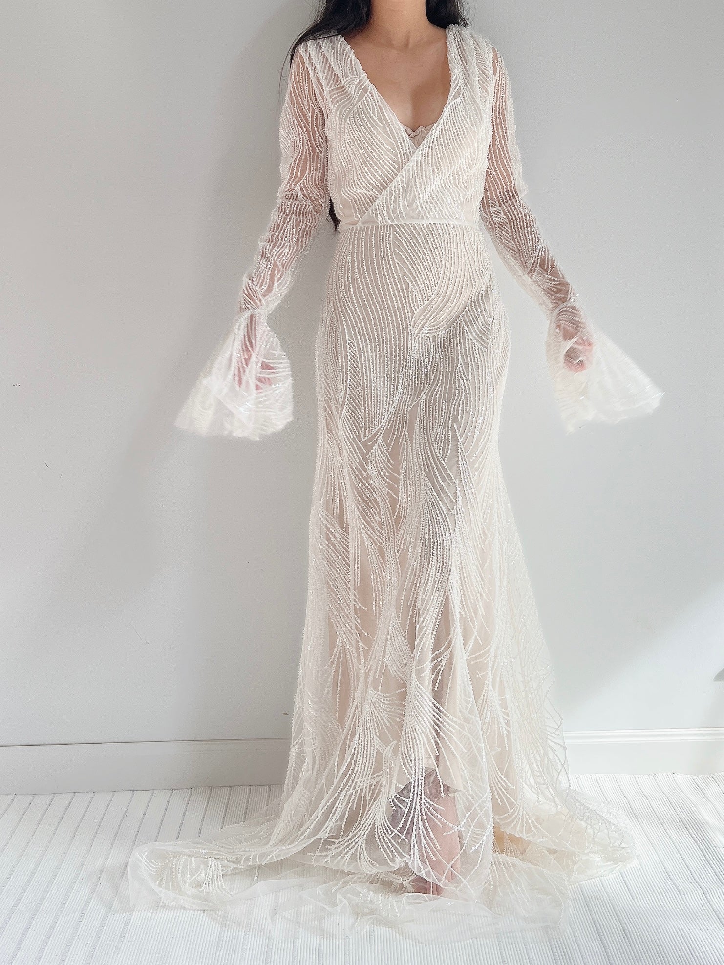 GOSSAMER Heavily Beaded Gown - S/M