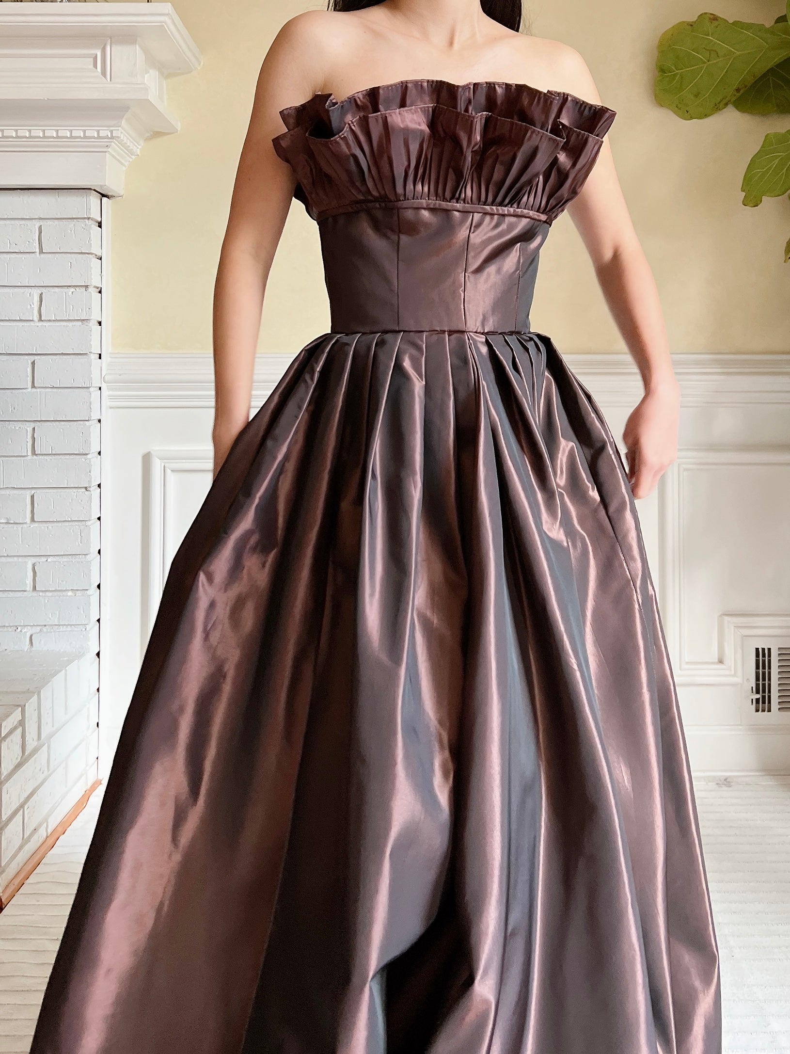 Vintage Victor Costa Pleated Bust Gown - XS/S