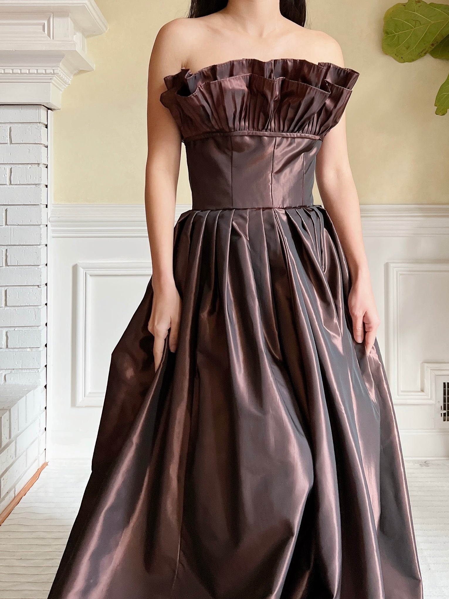 Vintage Victor Costa Pleated Bust Gown - XS/S