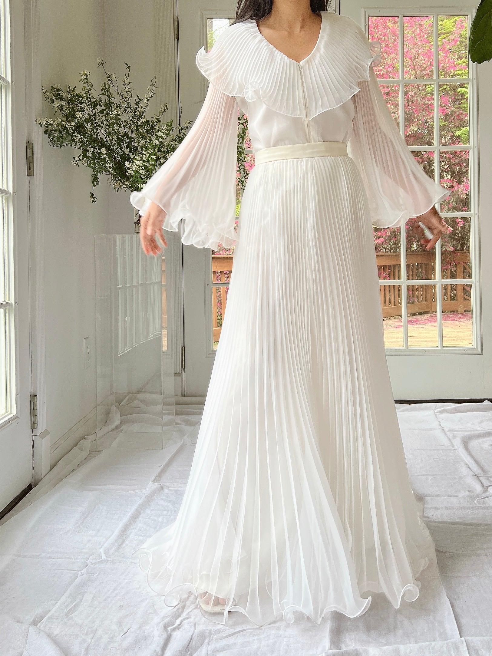 1970s 2-Piece Pleated Set - XS/S