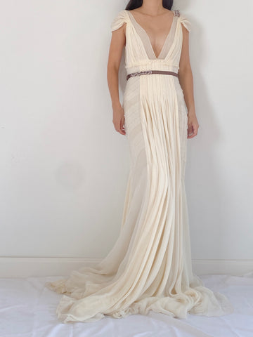 J. Mendel Light Yellow Silk Dress - S