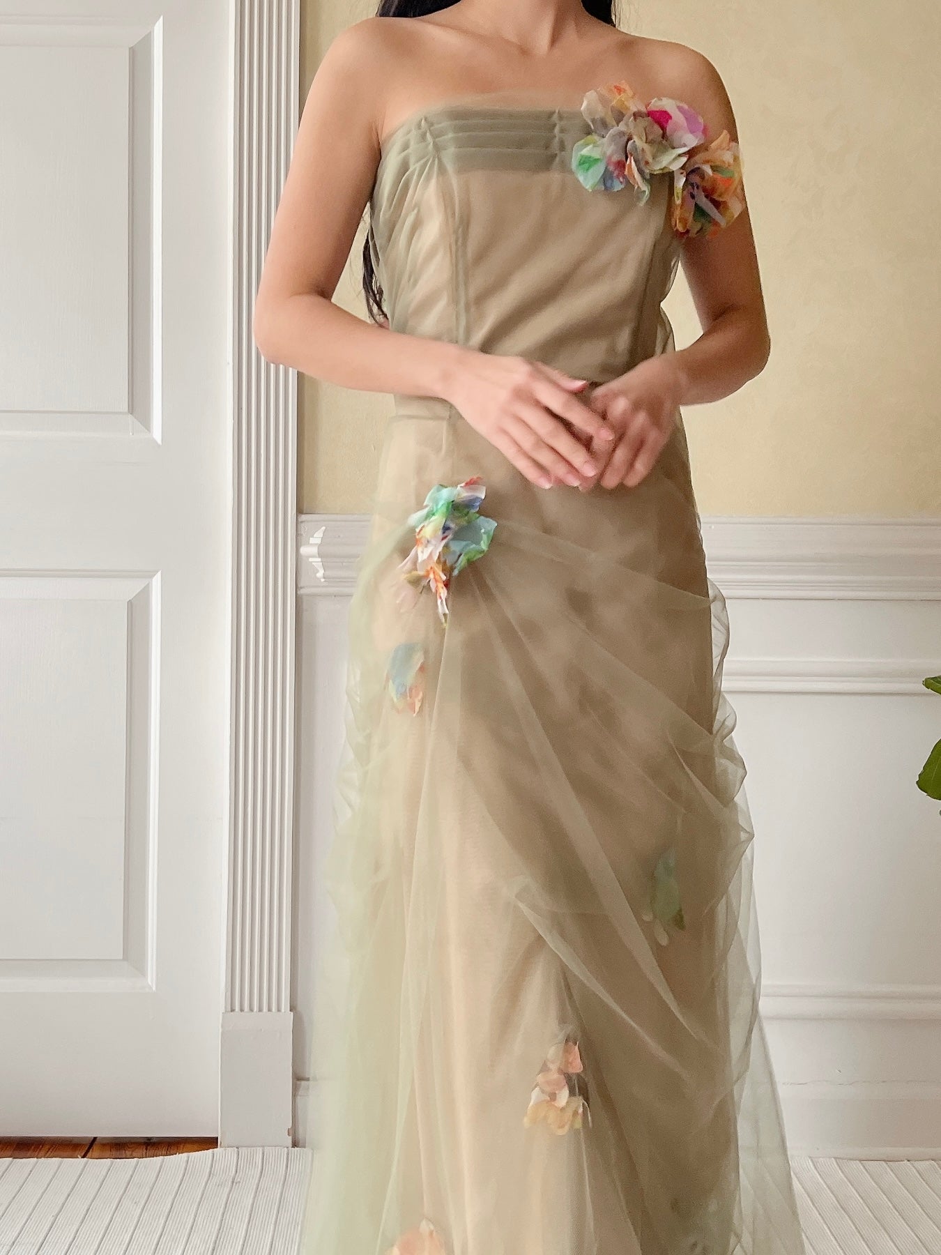 Vintage Carol Peretz Tulle Corset Dress - M